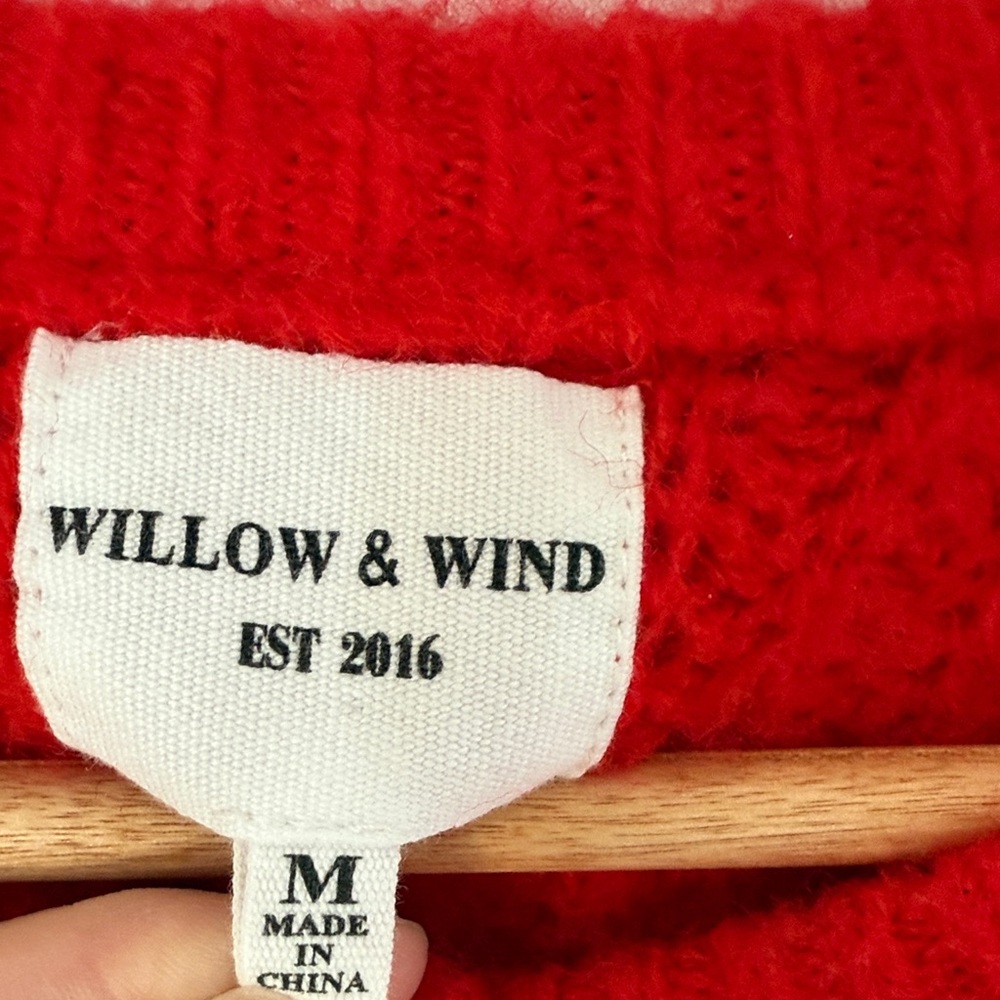 Willow & Wind Red Textured Button Front Cardigan Sweater – Women’s Medium - Picture 2 of 5